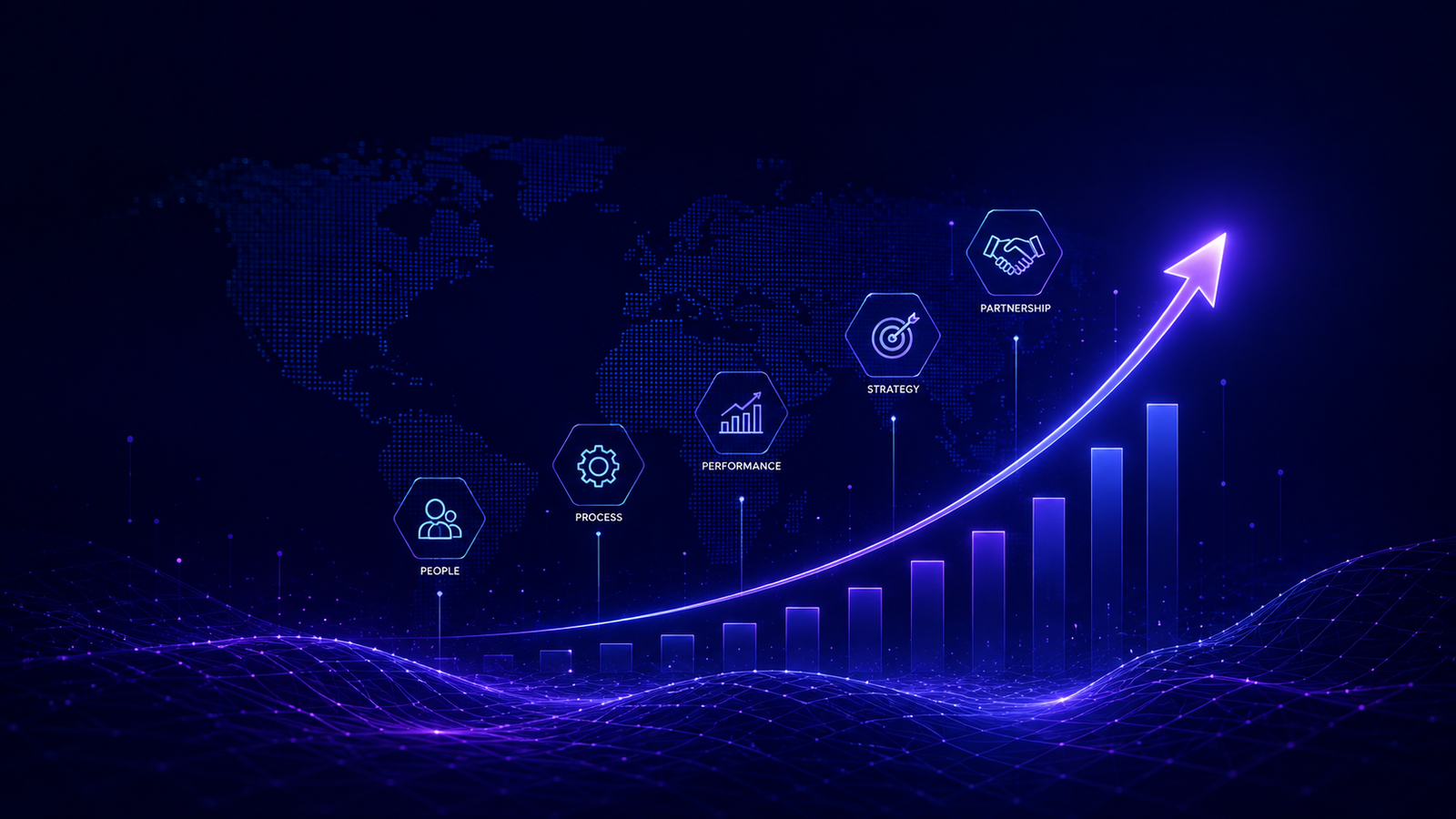 Abstract connection of people and technology